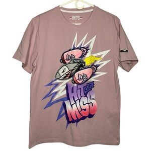BKYS Hit or Miss Pink Haze Purple Graphic T-Shirt Bullets Men/Women Small Cotton
